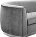 Julian Grey Velvet Loveseat - 621Grey-L - Vega Furniture