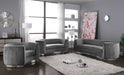 Julian Grey Velvet Loveseat - 621Grey-L - Vega Furniture