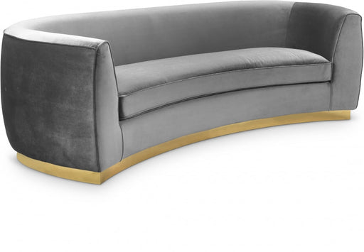 Julian Grey Velvet Sofa - 620Grey-S - Vega Furniture