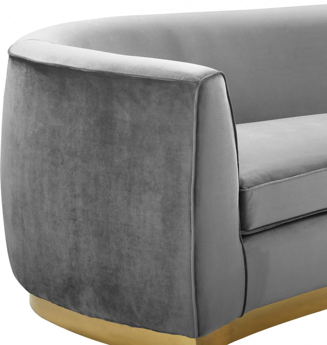Julian Grey Velvet Sofa - 620Grey-S - Vega Furniture