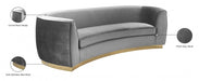 Julian Grey Velvet Sofa - 620Grey-S - Vega Furniture