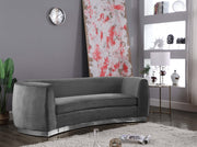 Julian Grey Velvet Sofa - 621Grey-S - Vega Furniture