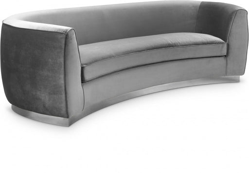 Julian Grey Velvet Sofa - 621Grey-S - Vega Furniture