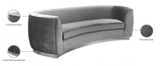 Julian Grey Velvet Sofa - 621Grey-S - Vega Furniture