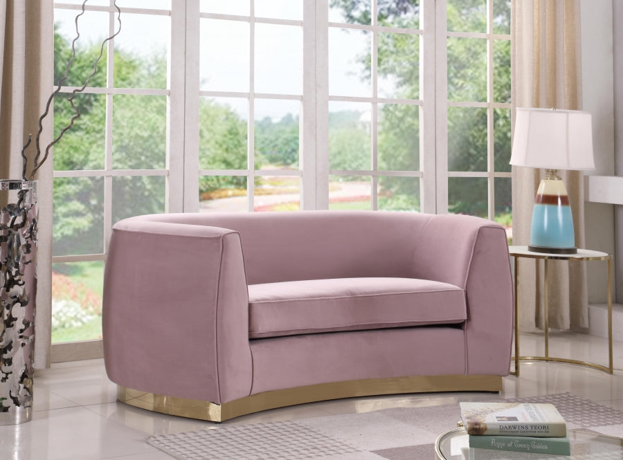 Julian Pink Velvet Loveseat - 620Pink-L - Vega Furniture