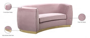 Julian Pink Velvet Loveseat - 620Pink-L - Vega Furniture