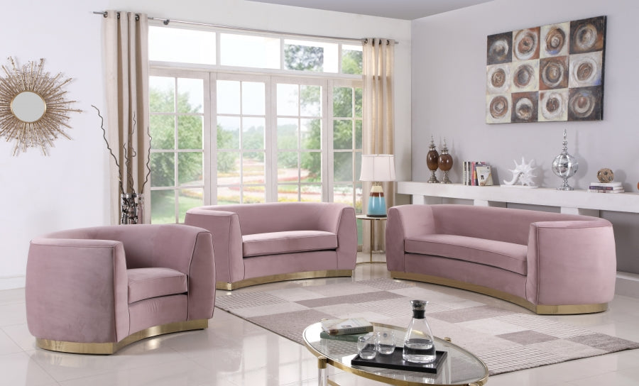 Julian Pink Velvet Sofa - 620Pink-S - Vega Furniture