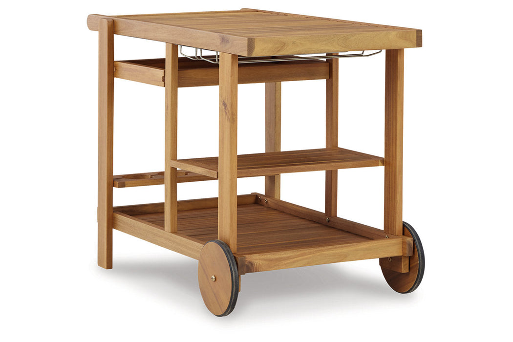 Kailani Light Brown Serving Cart - P030-660 - Vega Furniture