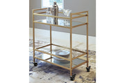 Kailman Gold Finish Bar Cart - A4000095 - Vega Furniture