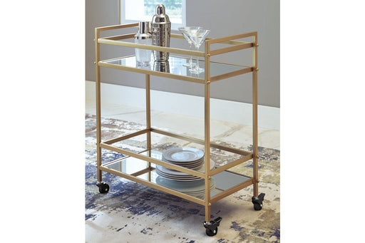 Kailman Gold Finish Bar Cart - A4000095 - Vega Furniture