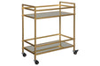 Kailman Gold Finish Bar Cart - A4000095 - Vega Furniture