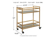 Kailman Gold Finish Bar Cart - A4000095 - Vega Furniture