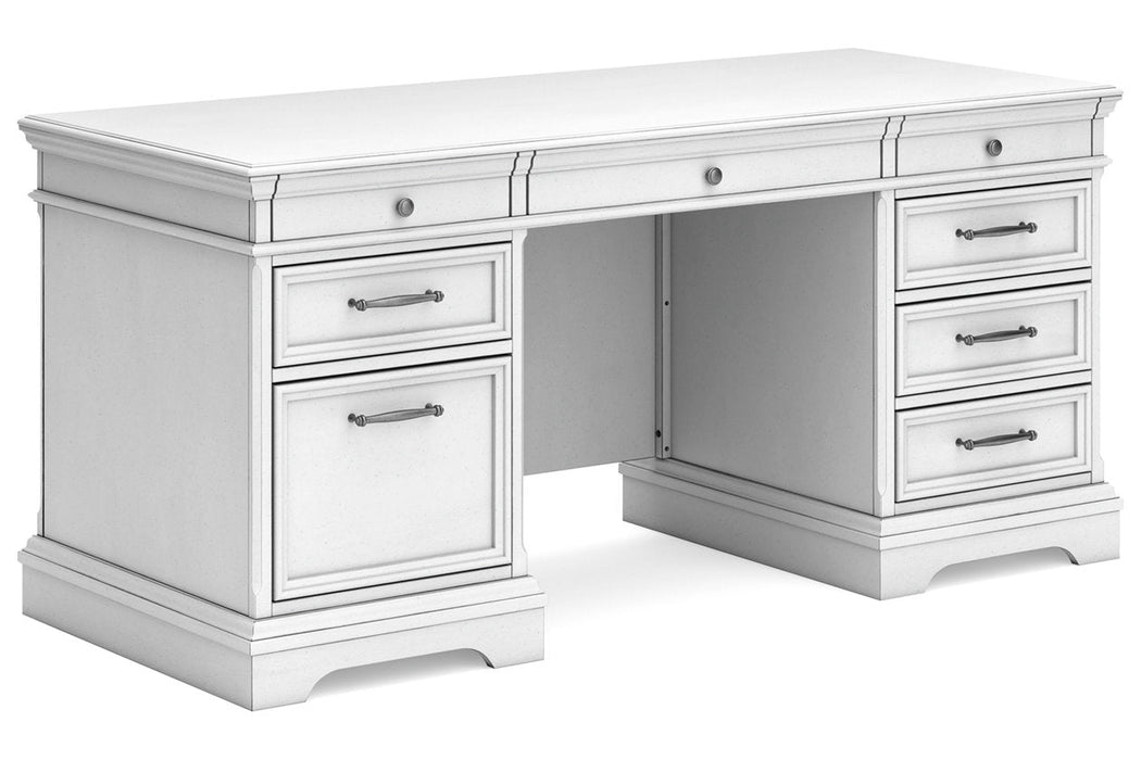 Kanwyn Whitewash Home Office Desk - SET | H777-21L | H777-21R | H777-21T - Vega Furniture