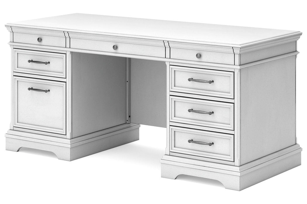 Kanwyn Whitewash Home Office Desk - SET | H777-21L | H777-21R | H777-21T - Vega Furniture