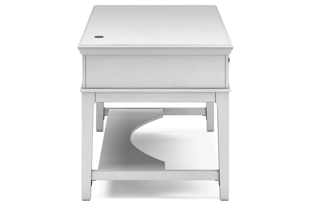 Kanwyn Whitewash Home Office Storage Leg Desk - H777-26 - Vega Furniture