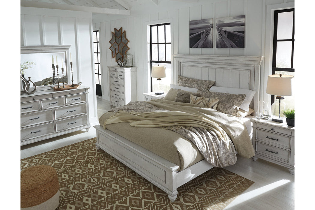 Kanwyn Whitewash King Panel Bed - SET | B777-56 | B777-58 | B777-97 - Vega Furniture