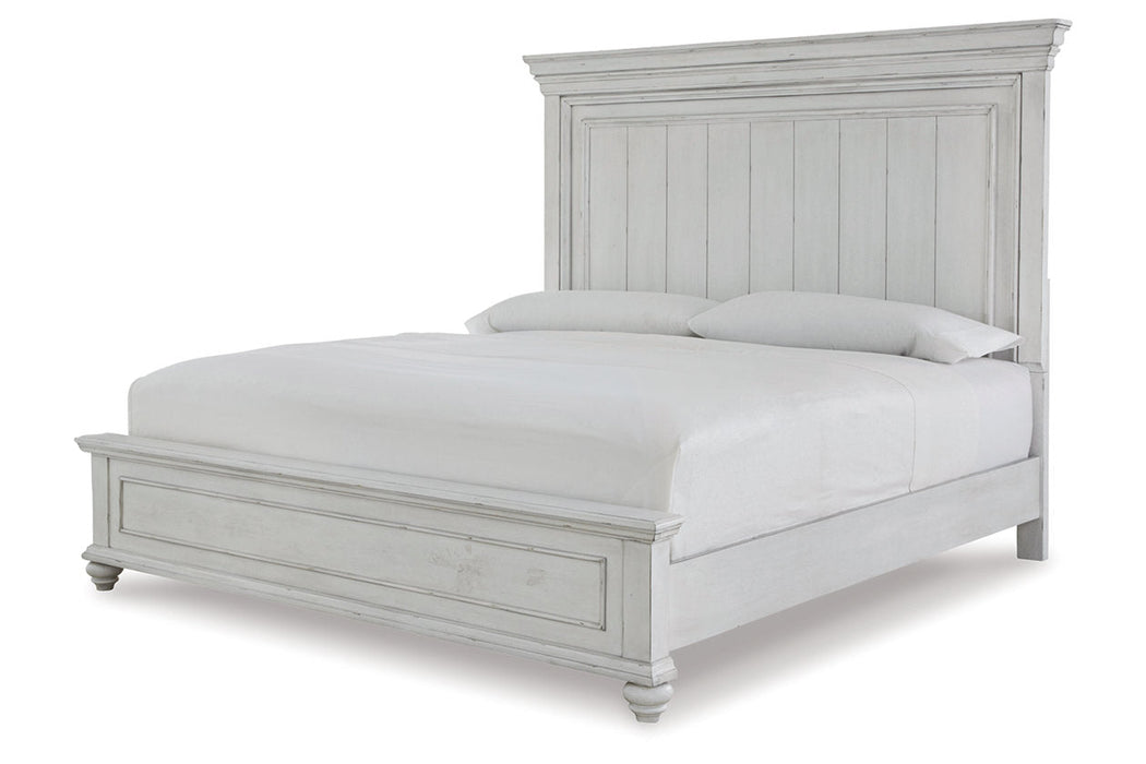 Kanwyn Whitewash King Panel Bed - SET | B777-56 | B777-58 | B777-97 - Vega Furniture