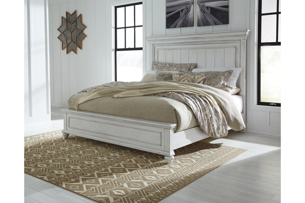 Kanwyn Whitewash King Panel Bed - SET | B777-56 | B777-58 | B777-97 - Vega Furniture