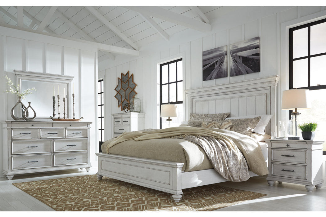 Kanwyn Whitewash King Panel Bed - SET | B777-56 | B777-58 | B777-97 - Vega Furniture