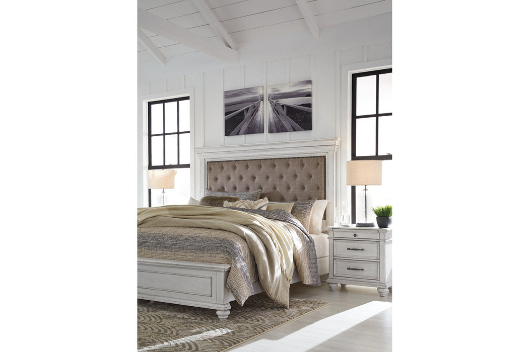 Kanwyn Whitewash King Panel Bed - SET | B777-56 | B777-97 | B777-158 - Vega Furniture