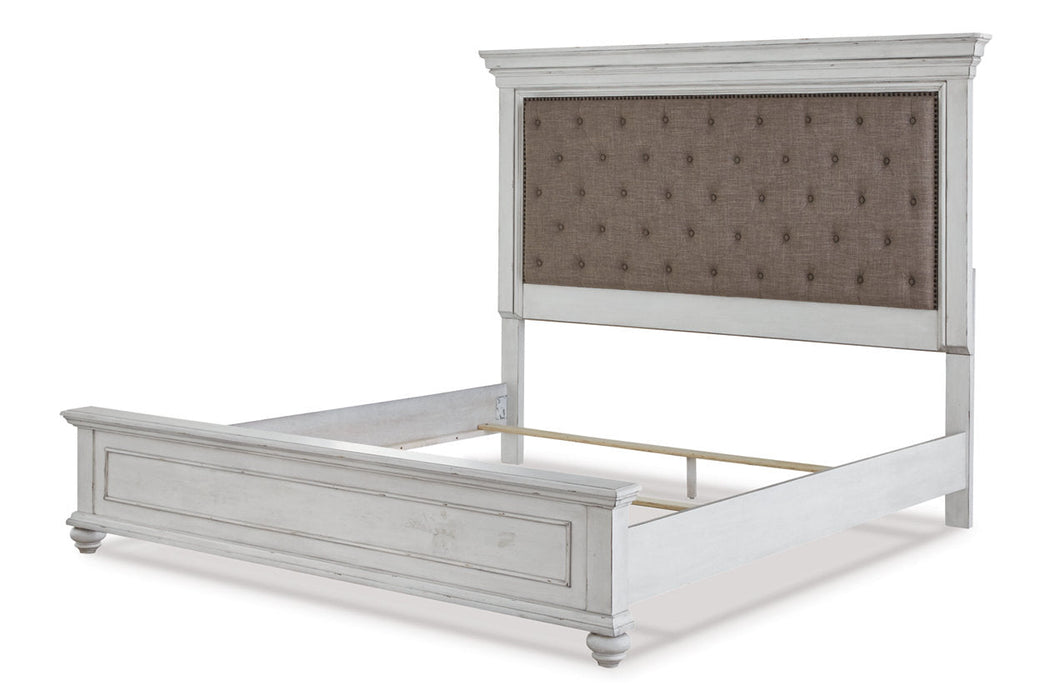 Kanwyn Whitewash King Panel Bed - SET | B777-56 | B777-97 | B777-158 - Vega Furniture