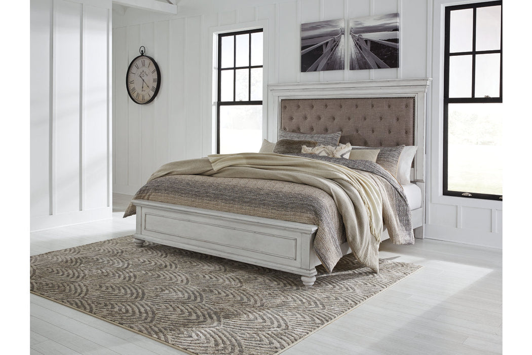 Kanwyn Whitewash King Panel Bed - SET | B777-56 | B777-97 | B777-158 - Vega Furniture