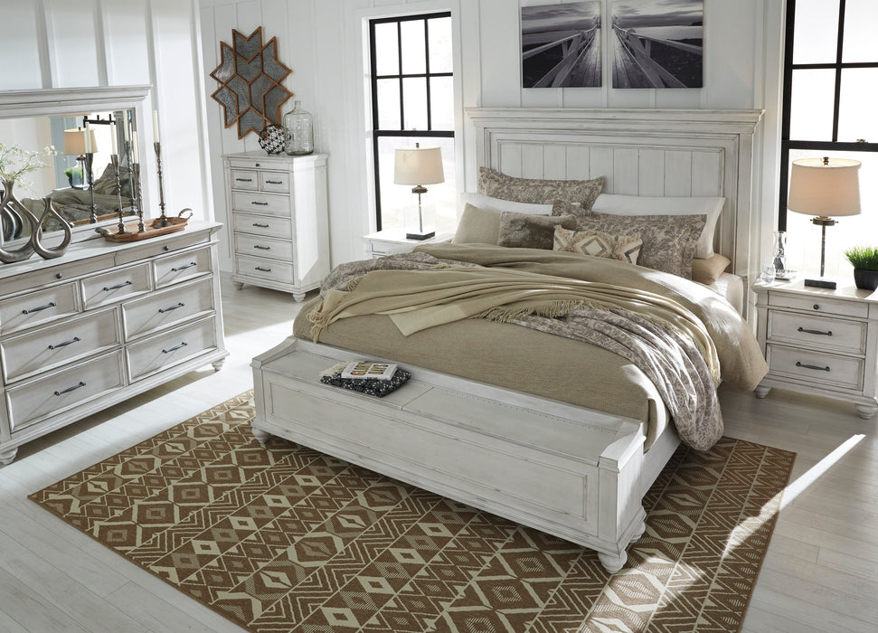 Kanwyn Whitewash Panel Storage Bedroom Set - SET | B777-56S | B777-58 | B777-97 | B777-31 | B777-36 | B777-93 | B777-46 - Vega Furniture