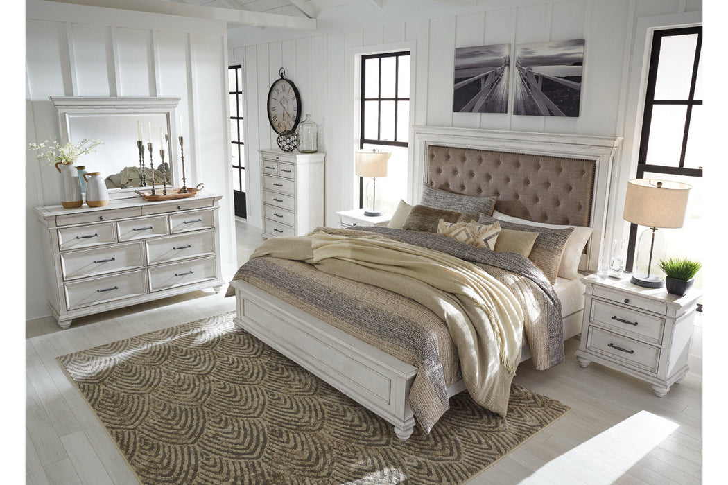 Kanwyn Whitewash Queen Panel Bed - SET | B777-54 | B777-96 | B777-157 - Vega Furniture