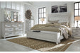 Kanwyn Whitewash Queen Panel Bed with Storage Bench - SET | B777-54S | B777-57 | B777-96 - Vega Furniture