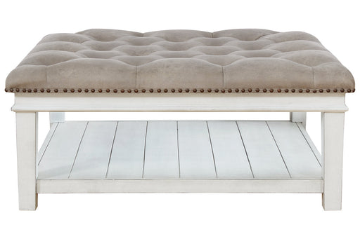 Kanwyn Whitewash Upholstered Ottoman Coffee Table - T937-21 - Vega Furniture
