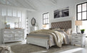 Kanwyn Whitewash Upholstered Panel Bedroom Set - SET | B777-54 | B777-157 | B777-96 | B777-46 | B777-93 - Vega Furniture