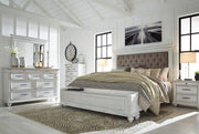 Kanwyn Whitewash Upholstered Storage Bedroom Set - SET | B777-54S | B777-157 | B777-96 | B777-46 | B777-93 - Vega Furniture