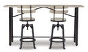 Karisslyn Whitewash/Black Counter Counter Height Set - SET | D336-52 | D336-124(2) - Vega Furniture
