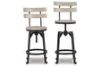 Karisslyn Whitewash/Black Counter Height Barstool, Set of 2 - D336-124 - Vega Furniture