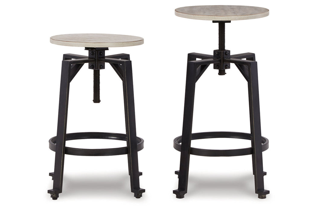 Karisslyn Whitewash/Black Counter Height Stool, Set of 2 - D336-024 - Vega Furniture