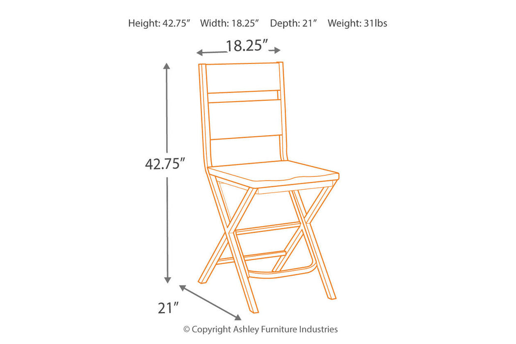 Kavara Medium Brown Counter Height Barstool, Set of 2 - D469-124 - Vega Furniture