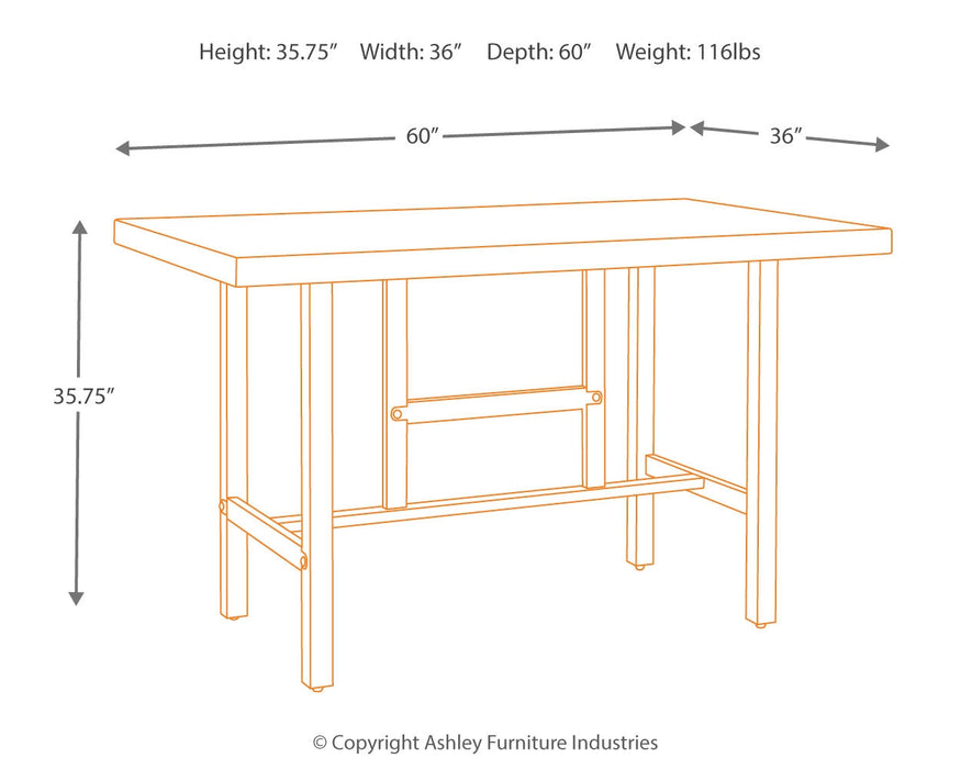 Kavara Medium Brown Counter Height Dining Table - D469-13 - Vega Furniture