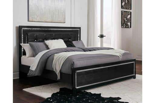 Kaydell Black King Upholstered Panel Bed - SET | B1420-56 | B1420-58 | B1420-95 | B100-14 - Vega Furniture