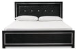 Kaydell Black King Upholstered Panel Bed - SET | B1420-56 | B1420-58 | B1420-95 | B100-14 - Vega Furniture