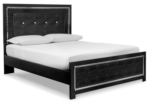 Kaydell Black King Upholstered Panel Bed - SET | B1420-56 | B1420-58 | B1420-97 - Vega Furniture