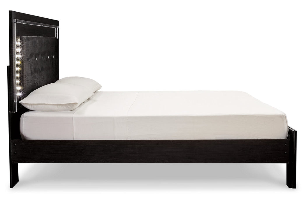 Kaydell Black King Upholstered Panel Bed with Storage - SET | B100-14 | B1420-56S | B1420-58 | B1420-95 - Vega Furniture