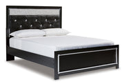 Kaydell Black King Upholstered Panel Platform Bed - SET | B100-14 | B1420-158 | B1420-56 | B1420-95 - Vega Furniture