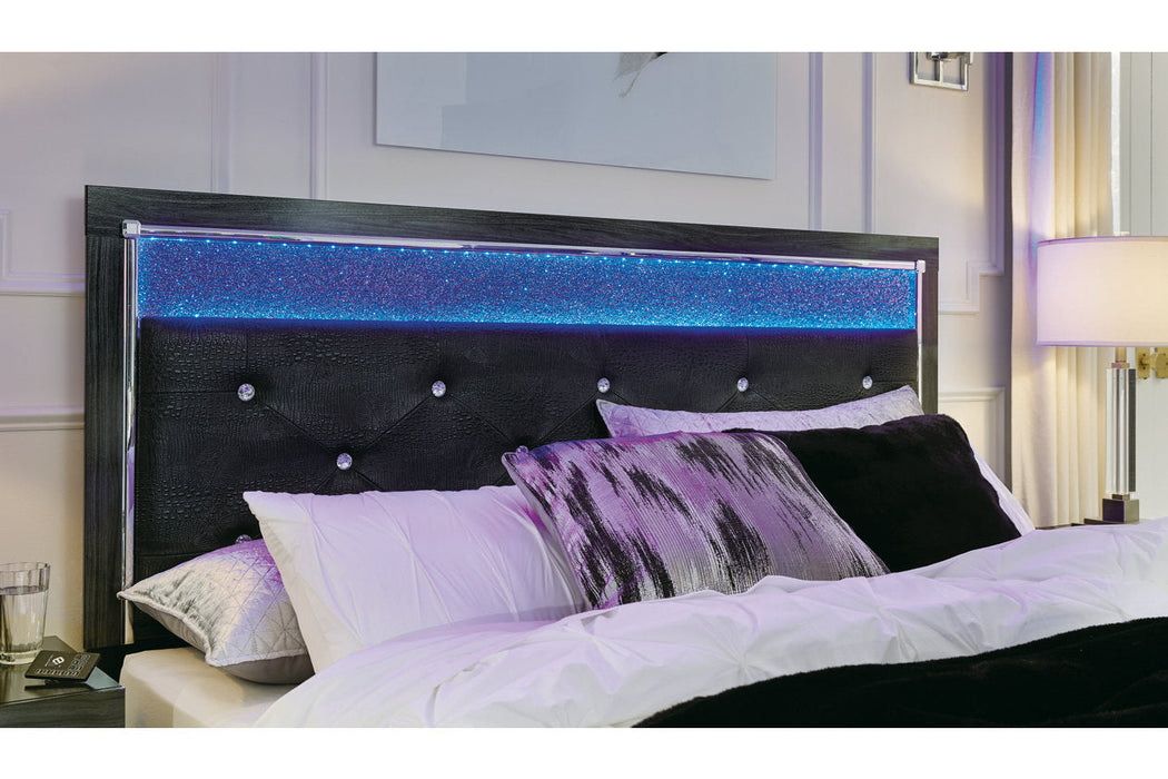 Kaydell Black King Upholstered Panel Storage Bed - SET | B1420-158 | B1420-56S | B1420-97 - Vega Furniture