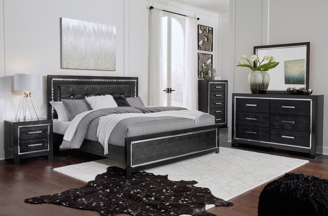 Kaydell Black LED Panel Bedroom Set - SET | B1420-54 | B1420-57 | B1420-96 | B1420-92 | B1420-46 - Vega Furniture