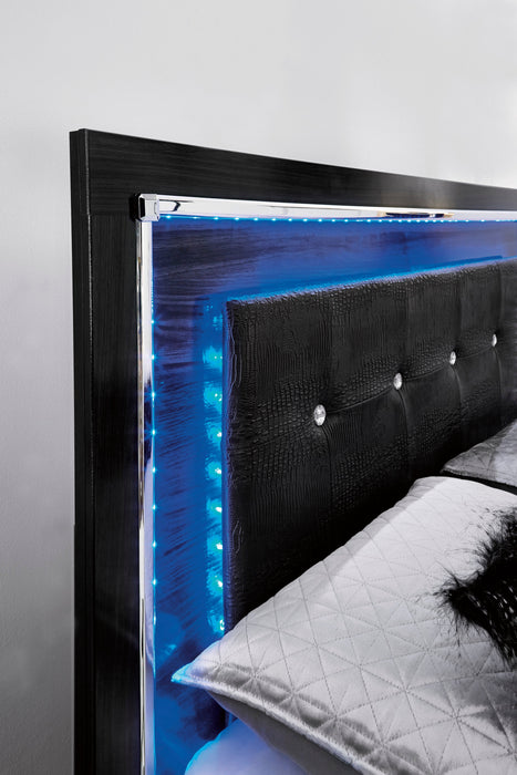 Kaydell Black LED Panel Bedroom Set - SET | B1420-54 | B1420-57 | B1420-96 | B1420-92 | B1420-46 - Vega Furniture