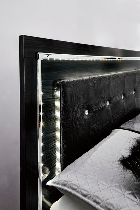 Kaydell Black LED Panel Bedroom Set - SET | B1420-54 | B1420-57 | B1420-96 | B1420-92 | B1420-46 - Vega Furniture