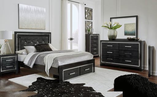 Kaydell Black LED Storage Panel Bedroom Set - SET | B1420-56S | B1420-58 | B1420-97 | B1420-31 | B1420-92 - Vega Furniture