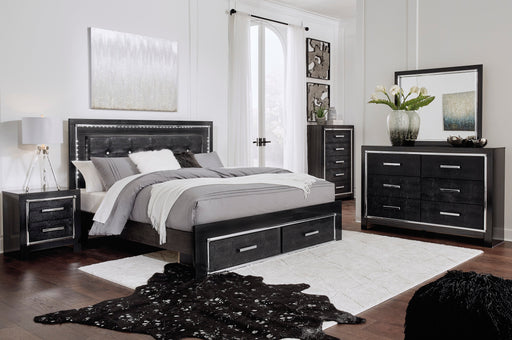 Kaydell Black LED Storage Panel Bedroom Set - SET | B1420-56S | B1420-58 | B1420-97 | B1420-31 | B1420-92 - Vega Furniture