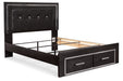 Kaydell Black Queen Panel Bed with Storage - SET | B1420-54S | B1420-57 | B1420-96 - Vega Furniture