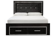 Kaydell Black Queen Panel Bed with Storage - SET | B1420-54S | B1420-57 | B1420-96 - Vega Furniture